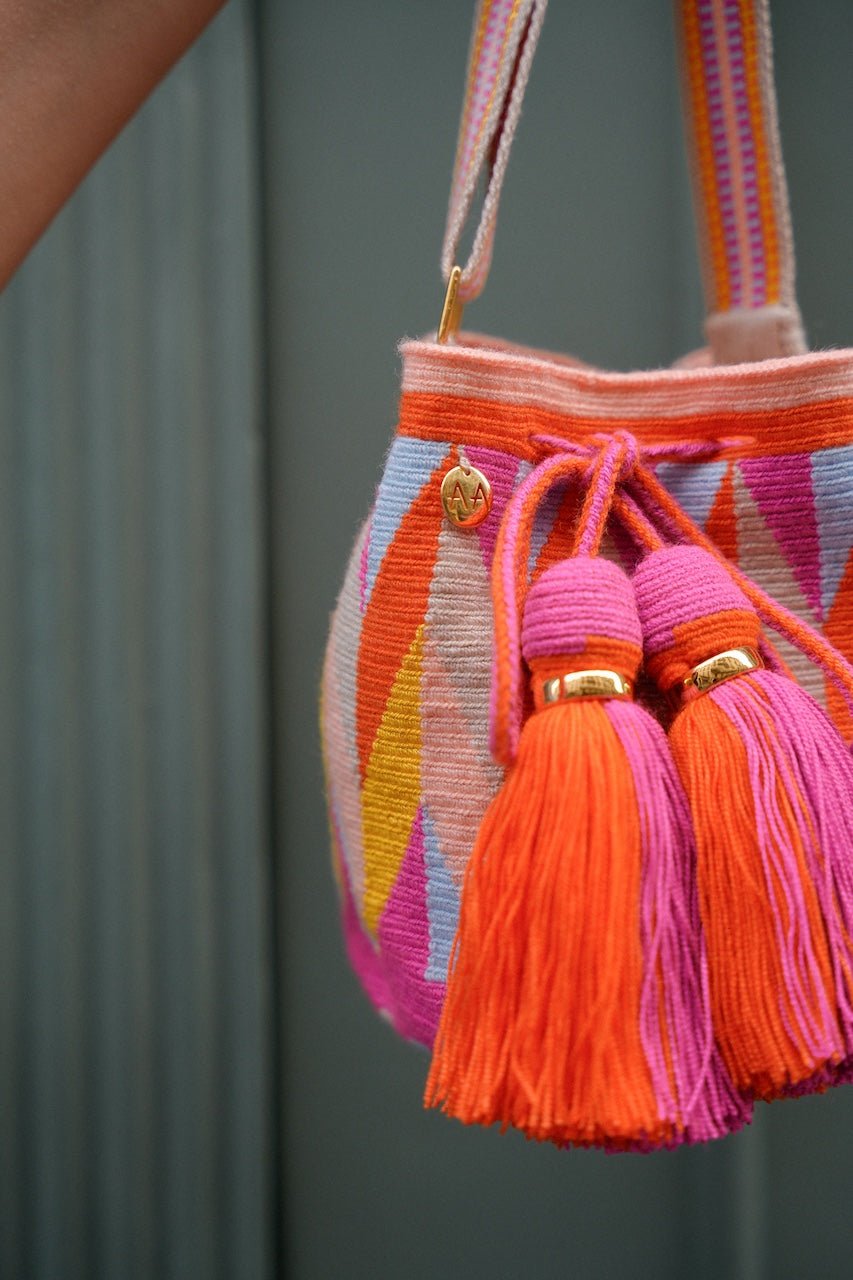 Cartagena Small crossbody bucket bag - Multicolor Adjustable Strap