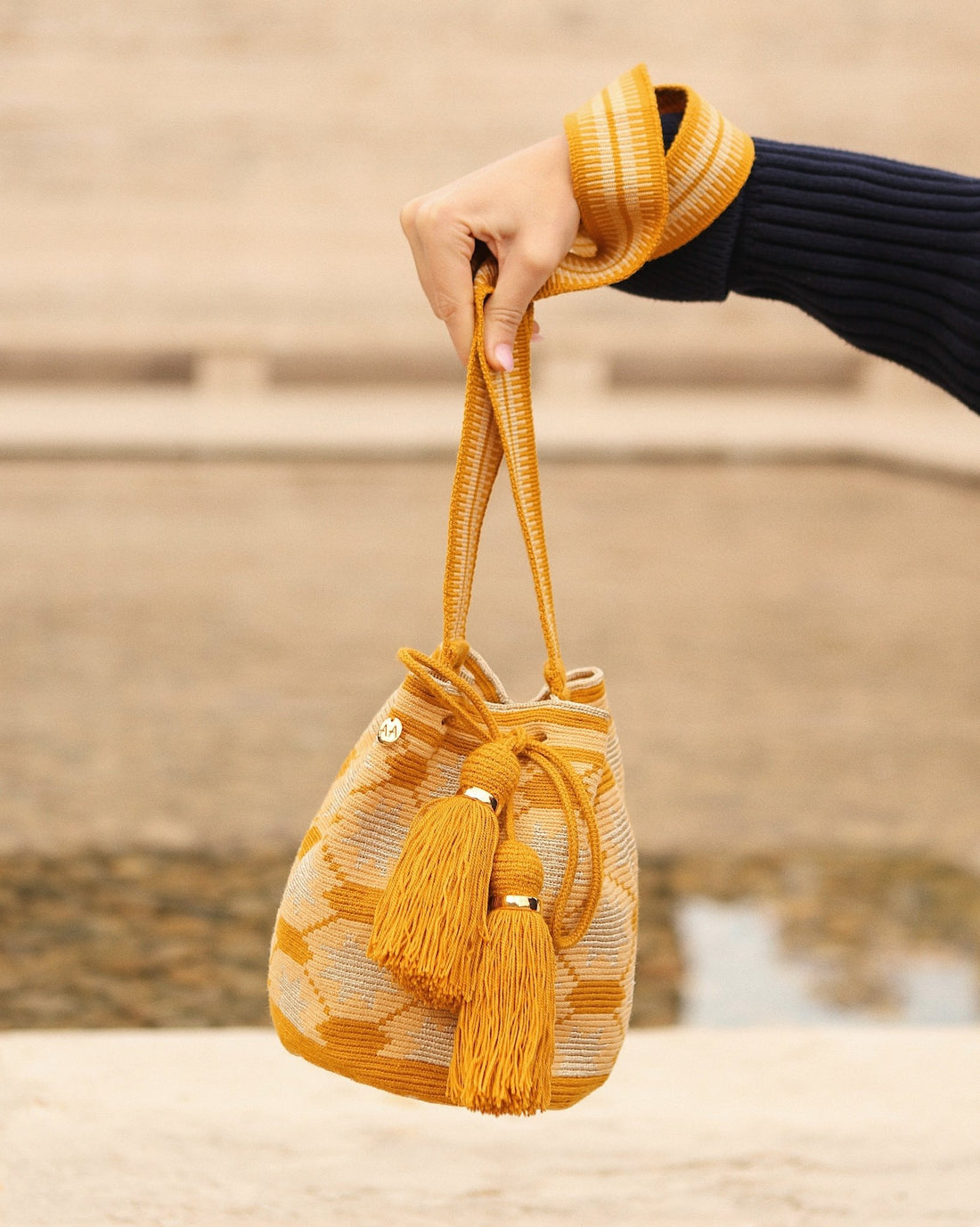 Large Estrella bag - Sand, Ash, Gold and Mustard