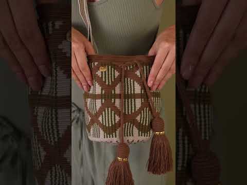 Small Mi Morada bag - Moka, Moss & Camel with Adjustable strap