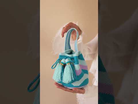 Handcarry Pacifico Bucket Bag - Sky Blue, Turquoise and Lilac