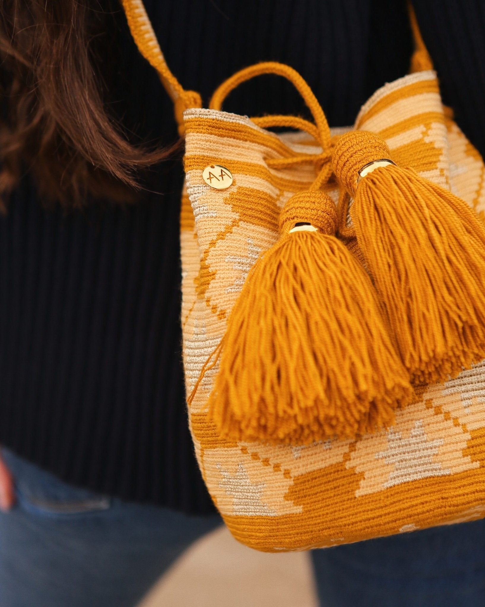 Large Estrella bag - Sand, Ash, Gold and Mustard