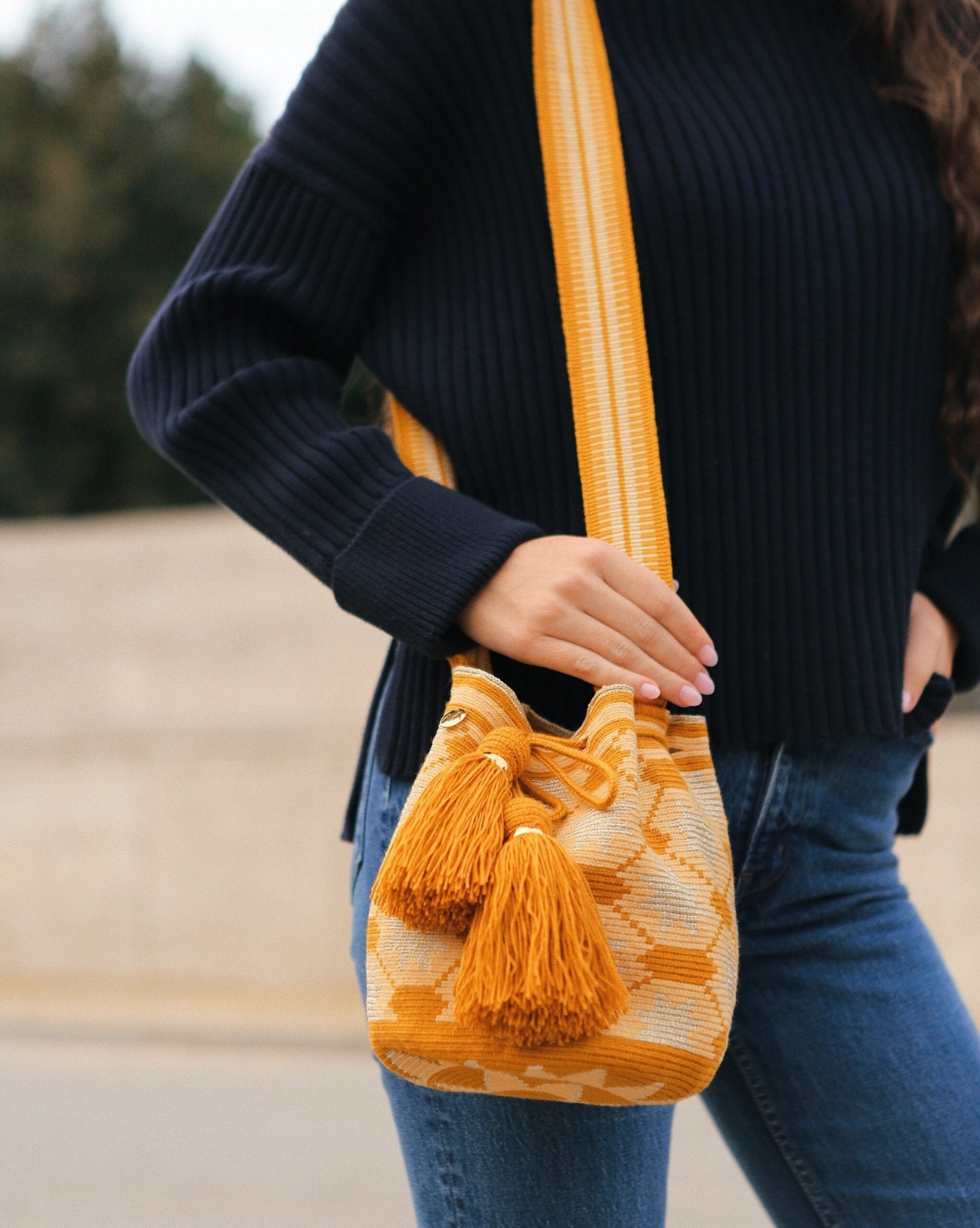Large Estrella bag - Sand, Ash, Gold and Mustard