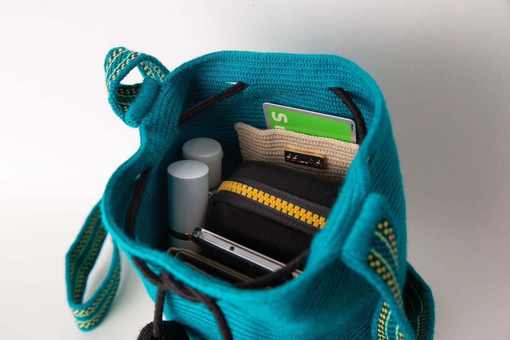 Small Fruta fresca bag - Grass, Neon lemon & Black