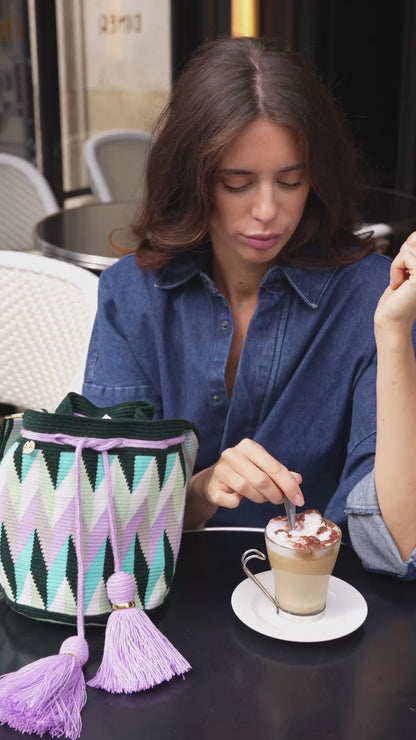 Cartagena · Large · Lilac Multicolor Bucket Bag