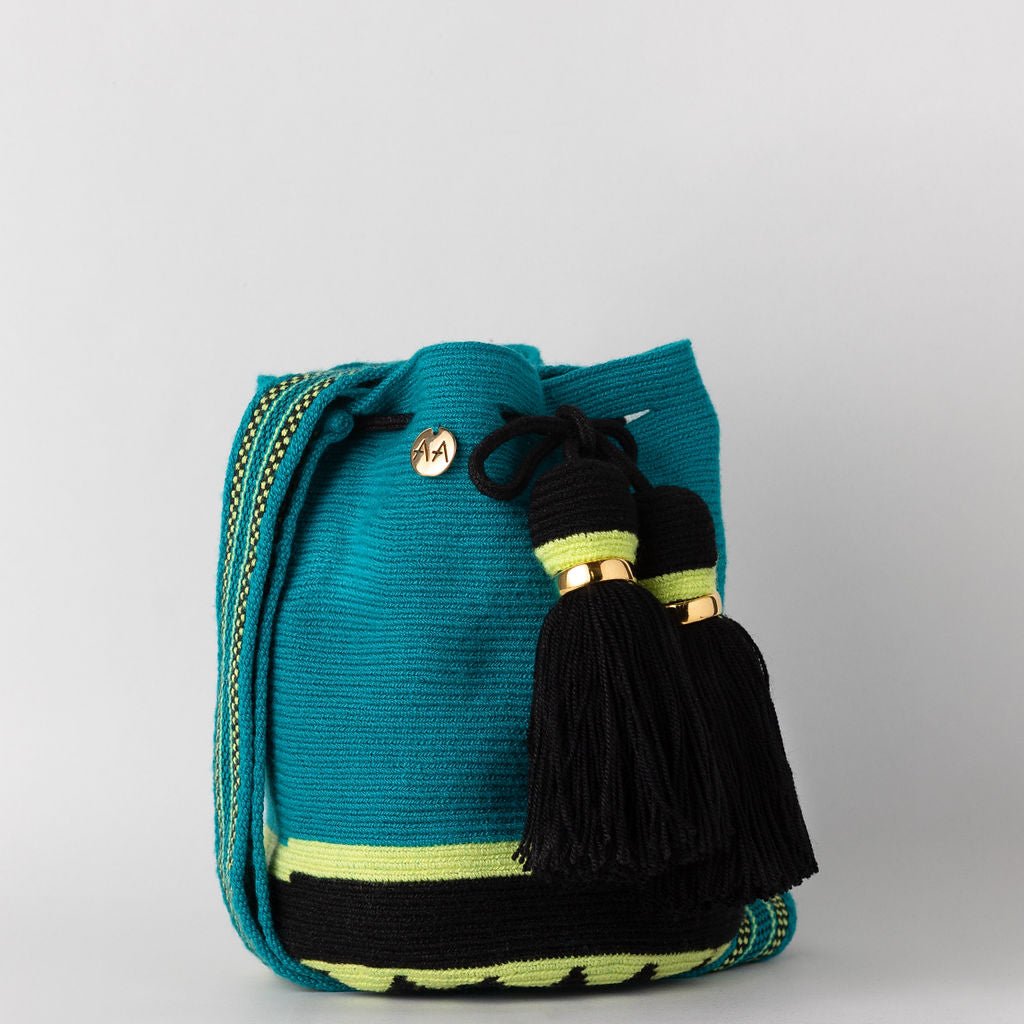 Small Fruta fresca bag - Grass, Neon lemon & Black